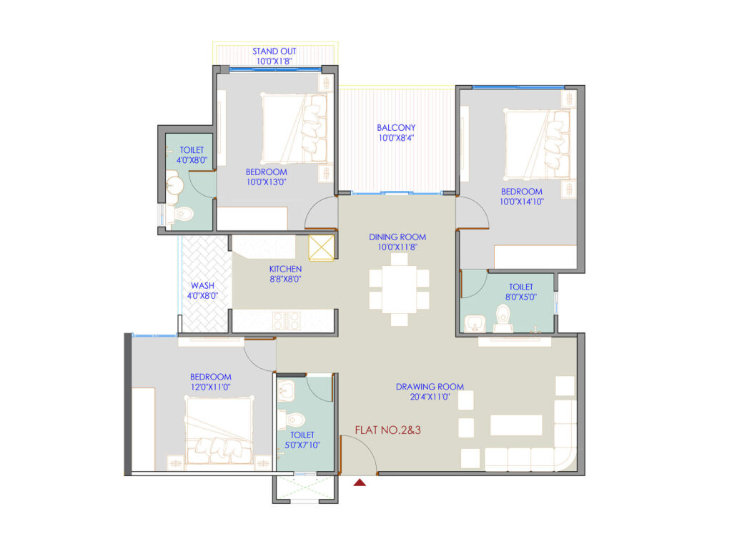 Royal Greens 3BHK Indore 1659 Sq. Ft.